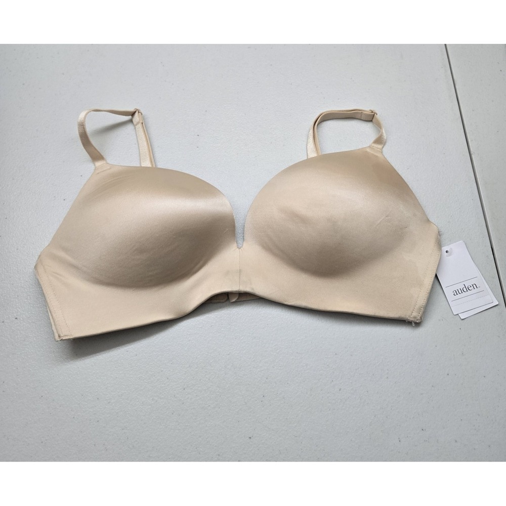 Auden Women Bra 36C Beige Lightly Lined Wireless T Shirt READ